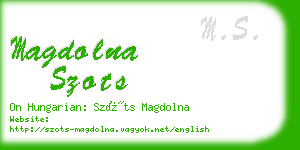 magdolna szots business card